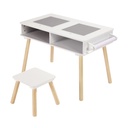 Toffy & Friends Kids Wooden Multi Activity Block Table and Stool Set 2,White Color,3 Years Old