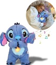 Guvepv Stitch Cuddly Toy with Breathing Motion and Music Lights | Breathing Stitch Plushies | Anxiety Relief Stitch Baby Sound Machine for Sleep Kids Sleep Buddy Birthday Gifts