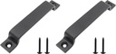 2 PCS Barn Door Handle, Heavy Duty Sliding Door Carbon Steel Handle Pull, 6 Inch Gate Handle Set Door Pull, Pull Handle for Gate Cabinet Closet Drawer Garage Shed with Mounting Screws (Black)