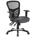 Modway Articulate Modern Vinyl and Mesh Office Chair in Black Finish