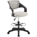 Modway Thrive Ergonomic Adjustable Swivel Mesh Fabric Drafting Chair in Gray