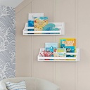 Riverridge Kids Book Nook Wall Bookshelf – White (2 Pack)
