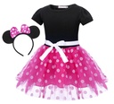 Jurebecia Minnie Mouse Costume Girls Dress up Princess Toddler Cute Polka Dots Fancy Minnie Mouse Dresses up Bowknot Tutu Tulle Cosplay Birthday Party Baby Girl Costume with Headband 90 CM