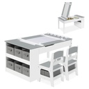 AILEEKISS 2 in 1 Kids Table and Chair Set, Toddler Playroom Drawing Table Activity Desk, Grey
