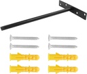 6 Pcs Heavy Duty Floating Shelf Bracket 10 Inch, Solid Steel Blind Shelf Supports, Hidden Brackets for Floating Wood Shelves with Screws and Wall Plugs (Black)