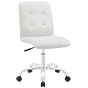 Modway Prim Modern Faux Leather Armless Mid Back Office Chair in White