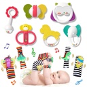 10Pcs Baby Rattles Toys 0-6 Months, Baby Sensory Teething Toys 6-12Months, Baby Shower Gifts for Boys Girls 0 3 6 9 12 Months