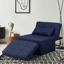 Ainfox Ottoman Chair Lounger Bed，4 in 1 Convertible Single Sofa Couch Futon Bed, 70.9''L X 33.9''W(Dark Blue)