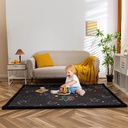 Baby Play Mat with Non-Slip Backing, 1.2" Thick Memory Foam Soft Padded Carpet for Living Room/Bedroom, 3X5 Ft Rug for Kids, Toddler, Children, Nusery (Black with Moon & Star)