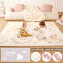 Joypony 59 X 71 Inch Baby Play Mat, Foldable Play Mats for Babies and Toddlers with Travel Bag,‎Rabbit