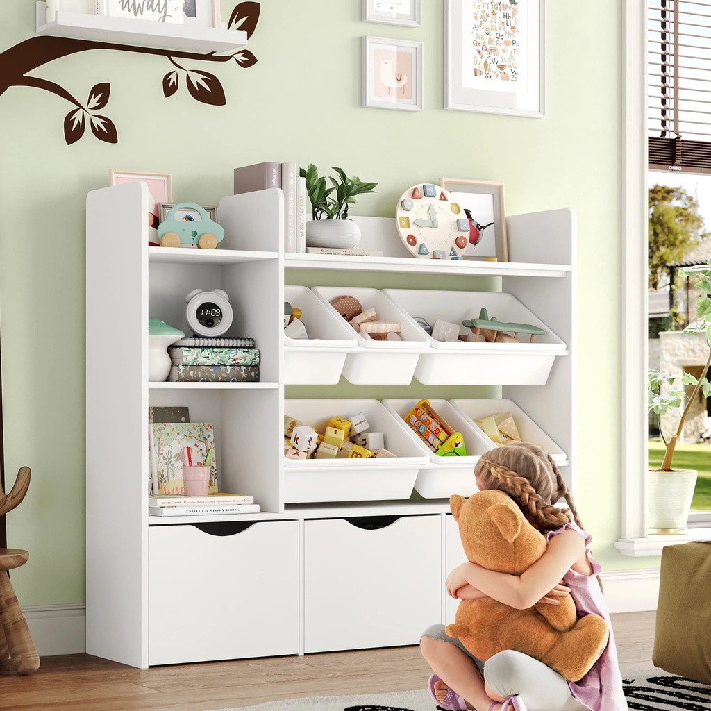 Hiphuta Kids Toy Storage Organizer with 6 Bins & 3 Drawers