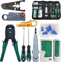 Network Tool Repair Kit, YEESON Ethernet LAN Network Cable Tester Computer Maintenance Coax Crimper Tool for RJ-45/11/12 Cat5/5e with Connector Accessories