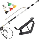 Happybuy Telescoping Pressure Washer Wand 18 Ft 4000 PSI Power Cleaning Tools with Strap Belt and 5 Nozzle Tips, Black+Yellow
