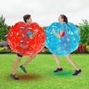 SUNSHINEMALL 2 PC Bumper Balls, Inflatable Body Bubble Ball Sumo Bumper Bopper Toys, Heavy Duty Durable PVC Vinyl Kids Adults Physical Outdoor Active Play (36inch, New red+Blue)