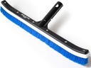 Aquatix Pro Pool Brush, 18 Curved Head for Cleaning Swimming Pool Floors, Walls, Tiles and Steps, Heavy Duty Scrubber Brushes with Aluminum Attachment Handle, Tackles Algae and Stains, Soft PP Bristles