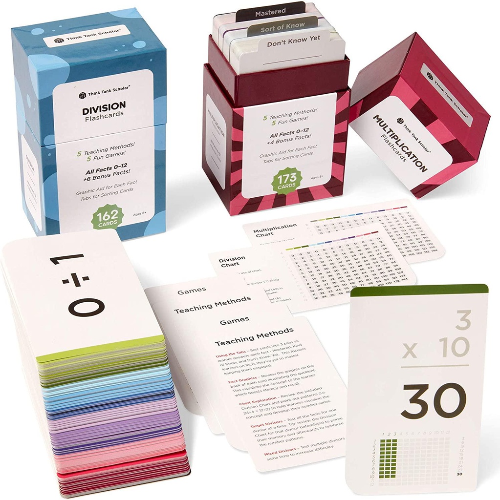 Think Tank Scholar 335 Flash Cards for Kids | Multiplication & Divisio