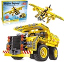 STEM Toys Building Sets for Boys 8-12 - 361 Pcs Construction Engineering Kit Builds Dump Truck or Airplane (2in1) Building Toys Set for Kids - Ages 6 7 8 9 10 11 12 Years Old, Boy Toys Gift(361pcs)