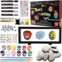 Rock Painting Kit for Adults and Kids - Kids Painting Kit with Rock Painting Supplies for Painting Rocks | Painting Kits for Kids for Rock Art Paint Kit