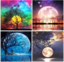 4 Pack 5D Diamond Painting Kits for Adults Full Drill Diamond Embroidery Cross Stitch Painting by Numbers for Home Wall Decor, Moon