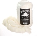 Woolbuddy Needle Felting Wool 15.7oz, Handmade Carded Core Wool for Wool Felting, White Wool Roving for Wet Painting, DIY Drier Balls and Felting Pad, Felting Supply and Bulk Chunky Yarn