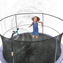 STFLY Rotating Trampoline Sprinkler for Kids, Outdoor 360 Degree Whirl Sprinkler Fun Water Park Sprinkler for Boys Girls Backyard Adjustable Waterwhirl Summer Game Toys (Standard, Black)