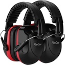 Procase Noise Reduction Ear Muffs 2 Pack, NRR 28Db Hearing Protection Headphones Headset Professional Noise Cancelling Ear Defenders for Construction Work Hunting -Red, 2 Pack
