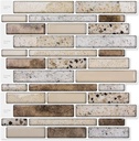 Art3D Peel and Stick Tiles, Vinyl Subway Stick on Tiles for Kitchen Backsplash, Bathroom, 30X30 CM, 10 Tiles, Stone Design (Brown)