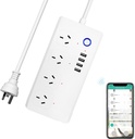 Useelink Smart Power Strip, Power Board with 4 Outlets and 4 USB Charging Ports, Voice Control Compatible with Alexa & Google Assistant, APP Remote Individual Control, Timer Schedule, SAA Certified
