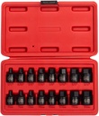 Sunex 3646, 3/8 Inch Drive Low Profile Impact Hex Driver Set, 16-Piece, Sae/Metric, 1/4 Inch - 3/4 Inch, 6Mm - 19Mm, Cr-Mo Steel, Dual Size Markings, Heavy Duty Storage Case, Meets ANSI Standards