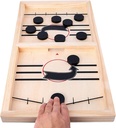 HELLO PAPAYA Fast Sling Puck Game,Wooden Hockey Game sling puck,Super Winner Game.Desktop Battle Wooden hockey table game,Adults and KidsFunny Slingshot Game toy.Foosball Winner Board Game-Middle Size