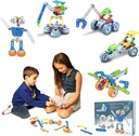 Jr. Engineer - Robot and Airplane | Junior Educational STEM Learning Construction Set for Boys and Girls 5+ Years | 2-in-1 132 Piece Creative Engineer Set (Tools Included), Build Both Simultaneously!