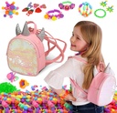 Pop Beads Jewellery Kits for Girls, Colourful Toy Jewellery Making, Unicorn Backpack Arts and Crafts for Kids age 4-8, Necklace, Ring, Bracelet Making Kit, Little Girl Beads, Girls Gift 5, 6, 7, 8, 9 Years Old. Educational Toy, Christmas, Birthday