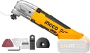 INGCO Cordless Multi-Tool Lithium-Ion Compact 20V DIY Oscillating Multi-Tool with 8Pcs Accessory Kit for Cutting/Sawing/Polishing/Grinding (Body only) CMLI2001