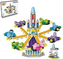 Playground Series Building Set, Pirate Ship, Ferris Wheel, Carousel, Mini DIY Building Blocks Model MOC Construction Toy. (Not Compatible with Small Particle Bricks) (Spinning Plane)