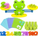 CozyBomB Homeschool Kindergarten Balance Board Game - Preschool Activities Math Learning Stem Montessori Cool Toys Educational with Frog Scale Cards Balancing Numbers for Kids Ages 3 4 5 6 Year Old