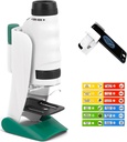 Science Can Microscope for Kids Pocket Microscope 60X-120X with 12 PCS Prepared Slides LED Light Outdoor Portable Mini Microscope Educational Science Kit for Kids Age 5 6 7 8 Boys Girls Gift