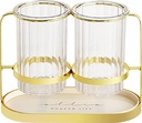 Kitchen Utensil Caddy, Plastic Draining Chopstick Cage Silverware Caddy for Party, Utensil Holder Flatware Caddy Cutlery Storage Organizer for Kitchen Decor and Countertop, Gold and White