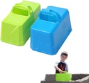 AJK Snow and Sand Castle Brick Maker, Kids Durable Outdoor Toys Winter Snow Fort, Snow Castle, Summer Sandbox, Beach Castle, Snow Brick Outdoor Toys (Blue, Red)