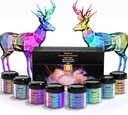 Nicpro 8 Color Chameleon Powder Set, Color-Shifting Mica Powder for Epoxy Resin, Soap HandMaking, Candle Making, Bath Bombs, Chameleon Pigment Powder for Flakes Eyeshadow, Nail Art (0.17 oz/jar)