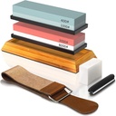 BRITOR Knife Sharpening Stone Kit, Professional Knife Sharpeners Whetstone Sharpener, Whetstones Includes Flattening Stone, Bamboo Base 2 Nonslip Rubber Bases,Premium 4 Side Grit 400/1000 3000/8000