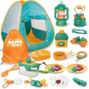 KOALA DIARY Kids Play Tent, Camping Tent Set, Camping Gear Tool Pretend Play Set, Bug Catcher for Kids, with Outdoor Explorer Bug Catcher Kit Toy Gift