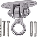 9M Stainless Steel 304 Heavy Duty Hanger Playground Porch Swing Sandbag Yoga Chammock Cradle Wooden Indoor Outdoor 180° 360° Wobble 1200 LB Capacity Installation Screws Drills Installation Guide