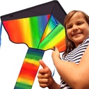 aGreatLife Large Rainbow Kite for Kids with Gloves - 51 inch Kite Easy to Fly for Outdoor Games and Activities | Easy to Fly and Soars High, A Great Way to Enjoy and Spend Time with Friends and Family