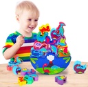 Dinosaur Wooden Blocks Stacking Lacing Toys for 2 Year Old Boy Toddler Activities Ages 2-4 STEM Educational Montessori Toys for 3 4 5 6 7 Year Old Boys Girls