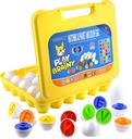 Play Brainy Montessori Alphabet Matching Eggs, 26 Pc. ABC Letter Set, Educational Early Learning Toys and Shape Recognition Sorter Puzzle for Toddlers and Preschool Students, Easter Gift