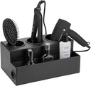 JackCubeDesign Hair Dryer Holder Hair Styling Product Care Tool Organiser Bath Supplies Accessories Tray Stand Storage Bathroom Vanity Countertop with 3 Holes(Black) :MK154C