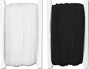 109 Yards(100m) Elastic Rope,YuCool 2 Pcs 1/5 (5mm) Wide 55 Yards(50m) Long Elastic String for DIY Craft Making-Black,White