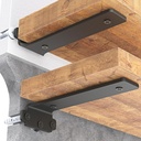 Goovilla Shelf Brackets 8 Inch, 6 Pack Floating Shelf Bracket, Heavy Duty Shelf Brackets for Wood Shelves, Black Metal Wall Shelving Brackets, 8" Shelf Support Brackets with 160 Lb. Load Capacity
