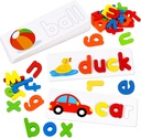 HOONEW See and Spelling Learning Toy, Matching Letter Games Sight Word Flash Cards Montessori Wooden Educational Toys Gifts for Preschool Kindergarten Kids Boys Girls 3 4 5 Years Old
