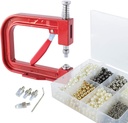Valo Concept Pearl Setting Machine Kit DIY Handmade Pearl Setting Machine Set Beads Rivet Fixing Machine - Creative Project Kit- Includes Pearl Supply Set (Red)